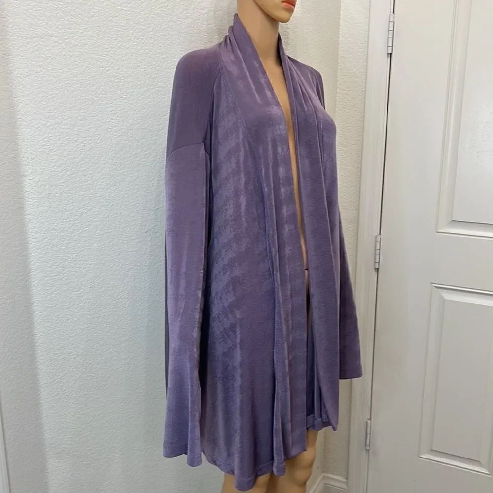 Brylane Woman Collection 3X Open Front Cardigan Violet Iris Purple Topper Jacket - Picture 2 of 11